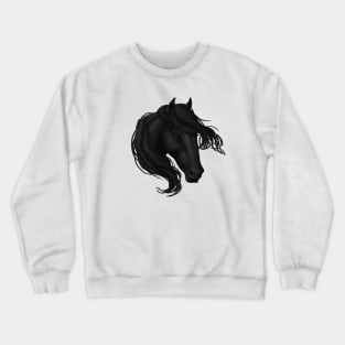 Horse Head - Black Crewneck Sweatshirt